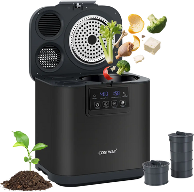 Costway 4 L Electric Kitchen Composter w/ Lid LED Display 413782695 New