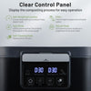 Clear control panel of the 4 L electric composter with LED display, featuring self-weighing and auto/manual modes.
