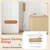 Foldable clothes drying rack with 8 bamboo rods, designed for easy storage and stable support in any room.