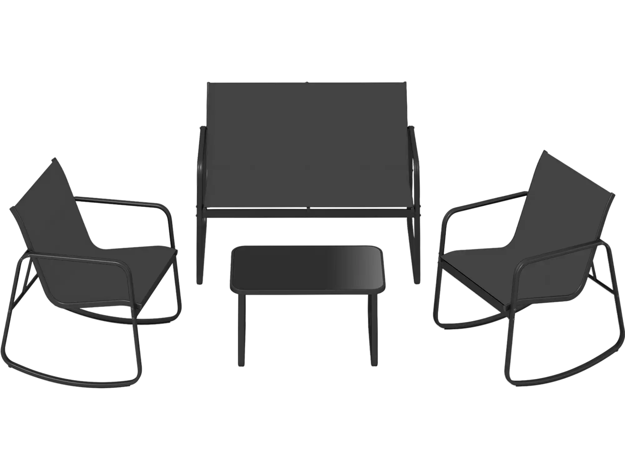 Costway 4-Pc Outdoor Patio Rocking Chair Conversation Set 63608769 New