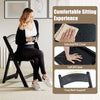 Black resin folding chair with padded seat, showcasing comfortable design for events and easy storage.