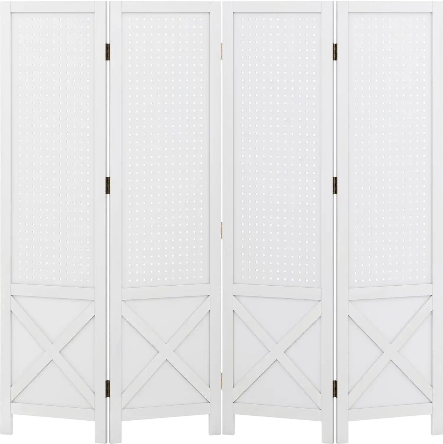 Costway 4-Panel Pegboard Folding Room Divider Display Stand 47396533 New