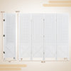 Single-panel view of a 4-panel white folding room divider with pegboard design, featuring a solid wood frame and smooth.