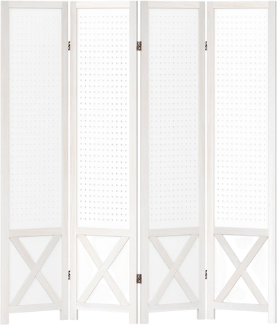 Costway 4/6-Panel Pegboard Room Divider Foldable Privacy Screen 67