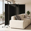 4-Panel Room Divider with Lockable Wheels for Living Room-Black - Gallery View 1 of 10