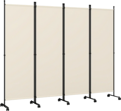 Costway 4-Panel Room Divider w/ Lockable Wheels 30812826 New
