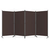 4 Panel Room Divider 6 FT Tall Folding Privacy Screen with Curved Metal Feet-Brown - Gallery View 1 of 1