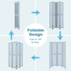 4-panel wooden room divider with carved cutout pattern, foldable design for easy storage and flexible placement in any.