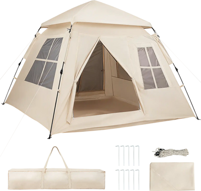 Costway 4 Person Automatic Easy Setup Camping Tent with Rainfly 2 Doors 46515180 New