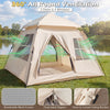 4-person camping tent with 2 doors, 4 windows, and breathable mesh for 360° ventilation, ideal for outdoor leisure.