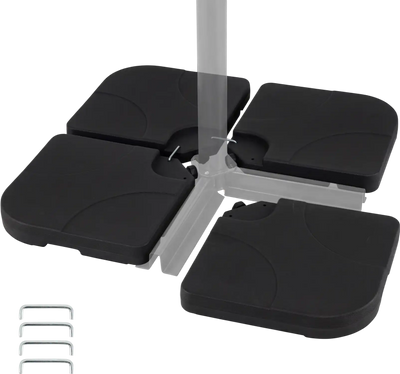 Costway 4-Piece Cantilever Offset Umbrella Base 164 lbs Heavy-Duty Square U-Locking Pins 52584669 New
