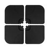 4-piece heavy-duty black cantilever offset base with U-locking pins for secure umbrella support and easy storage.