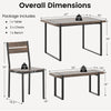 4-piece dining table set featuring a gray MDF tabletop, 2 chairs, and a bench, perfect for small spaces and gatherings.