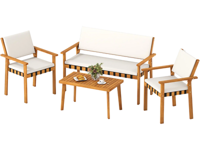 Costway 4-Piece Patio Furniture Set Coffee Table Backyard Garden 86968409 New