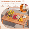 Acacia wood coffee table showcasing natural finish, ideal for outdoor use with a durable and stylish design.