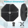 Octagonal patio umbrella weight base plate set made of durable PE material, designed for stability and easy storage.
