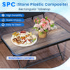 SPC rectangular tabletop coffee table with rounded corners, showcasing rustic charm, ideal for patio and outdoor use.