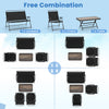 4-piece patio folding furniture set featuring a black loveseat, two chairs, and an SPC coffee table for versatile.