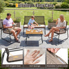 4 Pieces Patio Furniture Set with Acacia Wood Coffee Table and Zippered Cushions - Gallery View 7 of 9