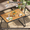 4 Pieces Patio Furniture Set with Acacia Wood Coffee Table and Zippered Cushions - Gallery View 8 of 9