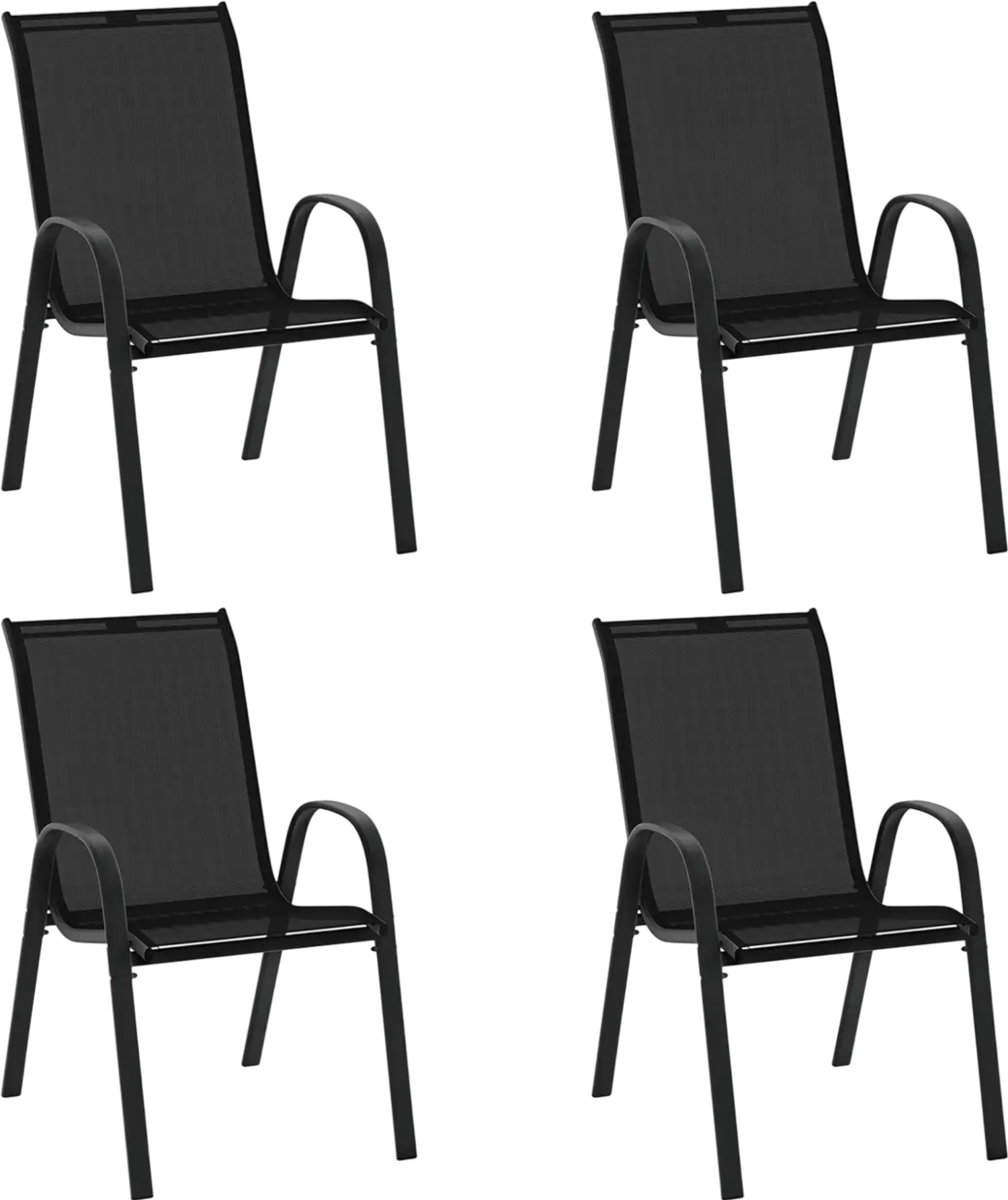 Costway 4-Pc Stackable Patio Dining Chairs with Armrests 42976803 New