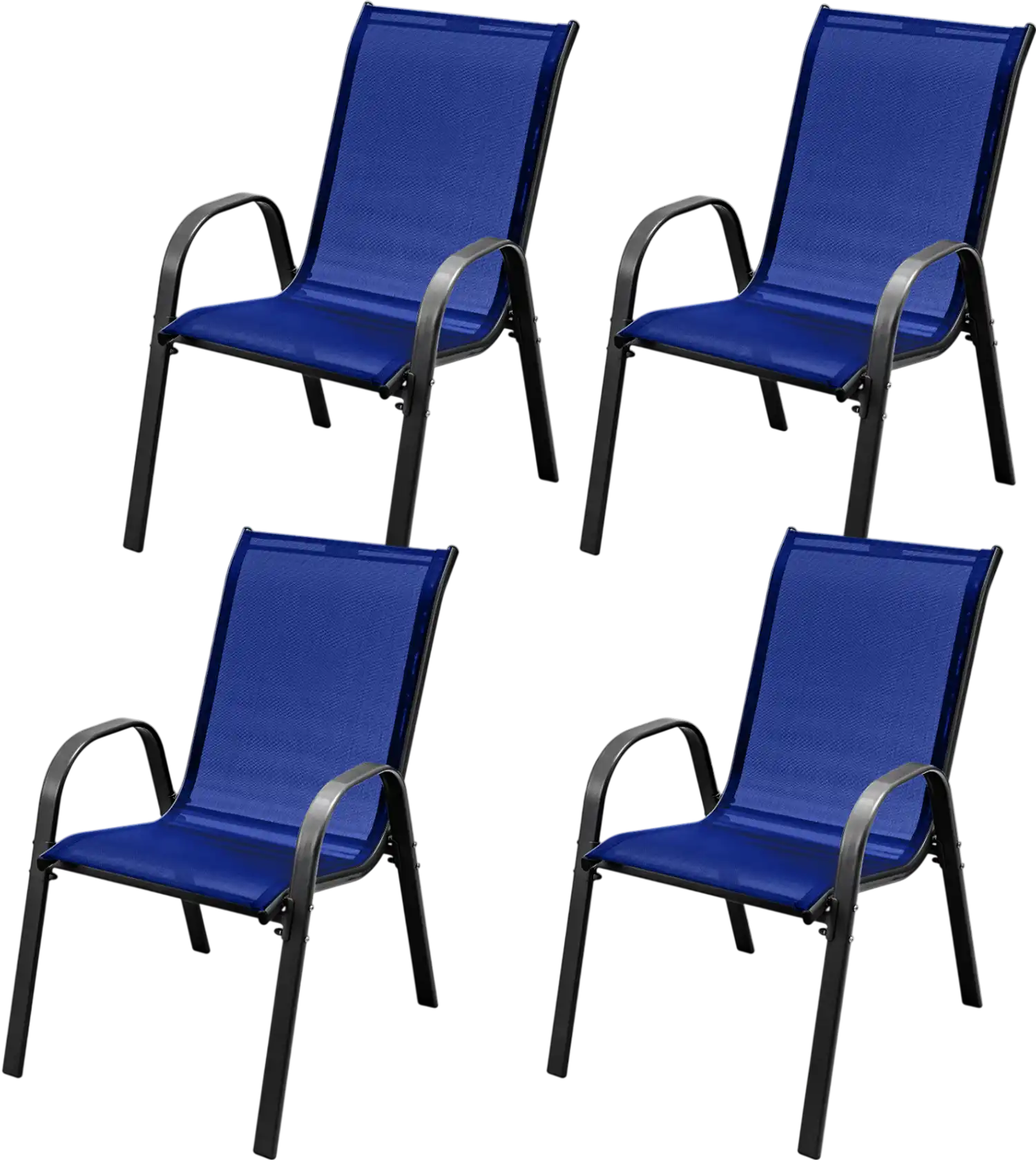 Costway Set of 4 Outdoor Patio Dining Chairs Weather-Resistant Fabric 379426815 New