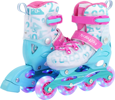 Costway Adjustable Kids Inline Skates Beginners Ages 5-7 47651391 New