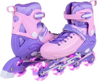Costway Adjustable Light-Up Kids Inline Skates Ages 9-14 75060953 New