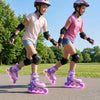4-Size Adjustable Light-Up Kids Inline Skates for Kids Ages 9-14-Purple - Gallery View 1 of 10