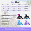 Adjustable purple inline skates for kids ages 9-14 with light-up wheels, breathable mesh, and secure ankle support.