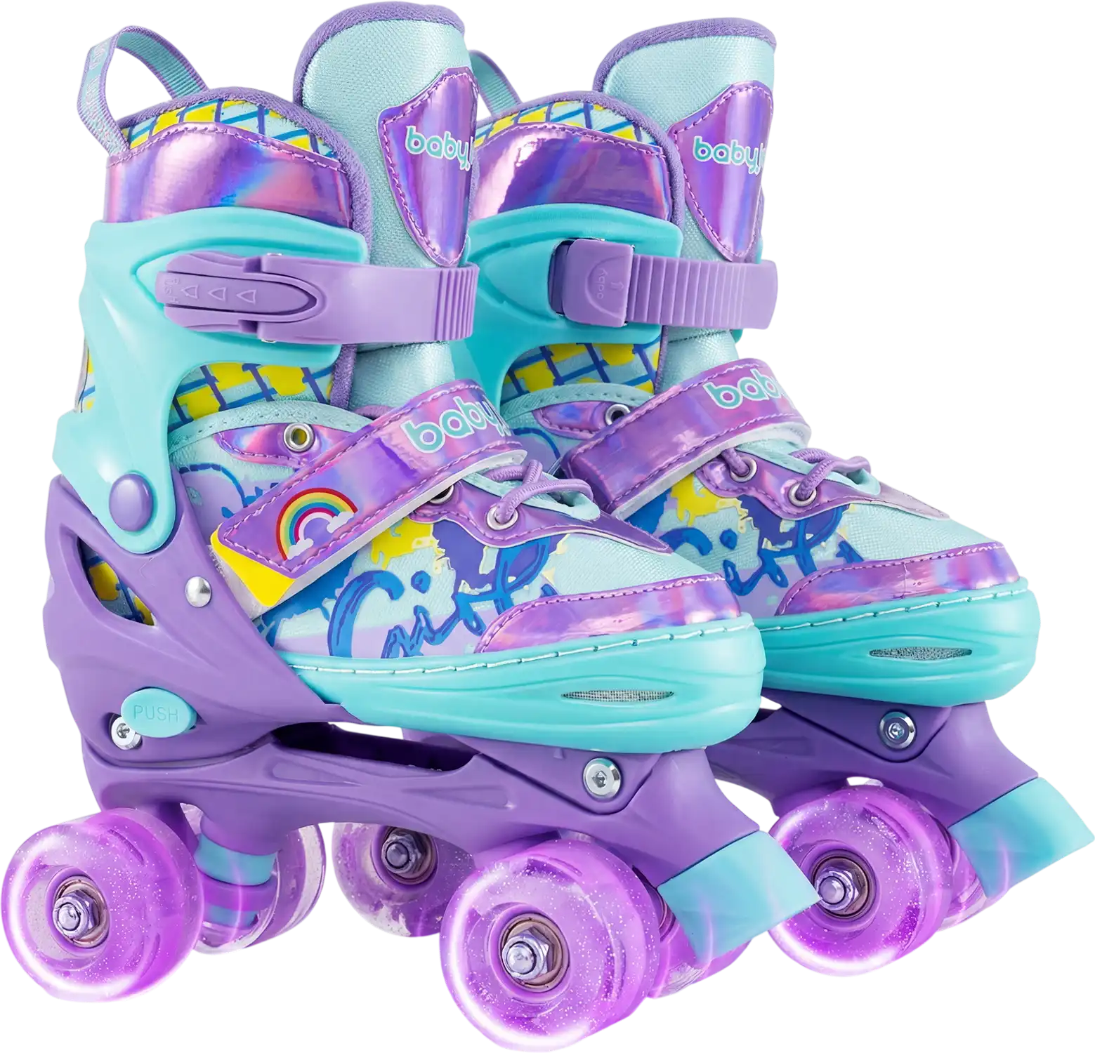 Costway Adjustable Kids Roller Skates Light-Up Wheels Safety Protection M 78936034 New