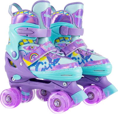 Costway Adjustable Kids Roller Skates Light-Up Wheels Safety Protection M 78936034 New