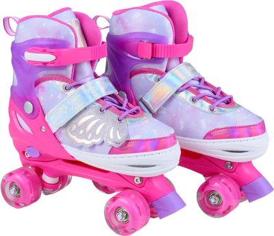Costway Adjustable Kids Roller Skates Light-Up Wheels Ages 9-14 72017805 New