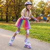 4 Sizes Adjustable Kids Roller Skates for Toddlers Ages 9-14 with 4 Light-up Wheels-Blue - Gallery View 1 of 10
