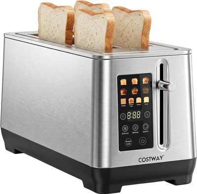 Costway 4-Slice Stainless Steel Toaster 6 Browning Levels 4 Bread Types 20487251 New