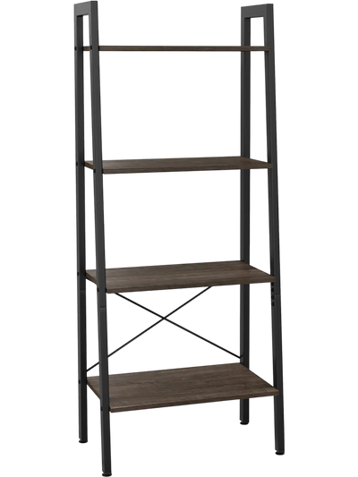 Costway 4-Tier Bookshelf Metal Frame Adjustable Foot Pads 14593276 New