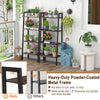 4-tier bookshelf with a heavy-duty powder-coated metal frame in oak, ideal for storage and display in any home.