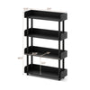 4-tier black bookshelf with anti-tipping kit, ideal for books and decorations, perfect for living rooms and offices.