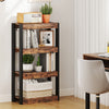 4 Tier Bookshelf Wooden Bookcase with Dual Anti-Tipping Kits-Rustic Brown - Gallery View 1 of 10