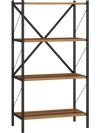 4-tier bookshelf featuring a heavy-duty metal frame and walnut shelves, perfect for stylish organization in any room.