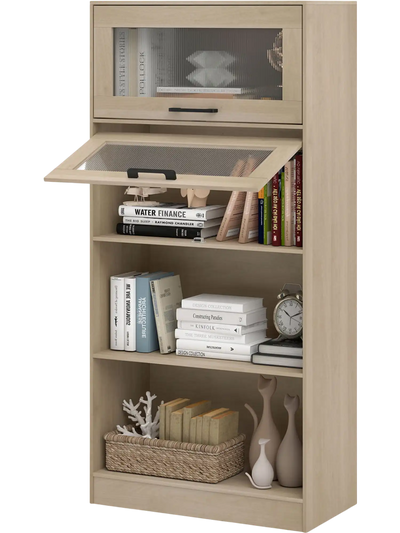 Costway 4-Tier Bookshelf Storage Cabinets Open Compartments 90628990 New