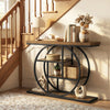 4-Tier Console Table 41 Inches Entryway Table with Storage Shelves-Brown - Gallery View 1 of 10