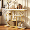 4-Tier Console Table 41 Inches Entryway Table with Storage Shelves-White - Gallery View 1 of 10