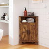 4-Tier Corner Storage Cabinet with Open Shelf-RusticBrown - Gallery View 1 of 10