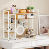 4-Tier Desk Shelf Desktop Display Rack with Metal Grid Panel and 6 Hooks-Natural - Gallery View 1 of 11