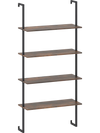 4-tier industrial ladder bookshelf showcasing a coffee finish and sturdy metal frame, designed for stylish storage in.