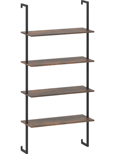 Costway 4-Tier Industrial Ladder Bookshelf Metal Frame 43760925 New