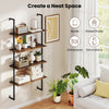 4-tier industrial ladder bookshelf with a sturdy metal frame, perfect for organizing books and decorations in any room.