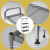 4-tier kitchen storage rack with iron frame, adjustable feet, and ergonomic handle for versatile organization and.