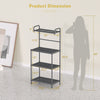 4-tier kitchen storage rack with iron frame, adjustable feet, and dustproof shelves, ideal for organizing appliances.